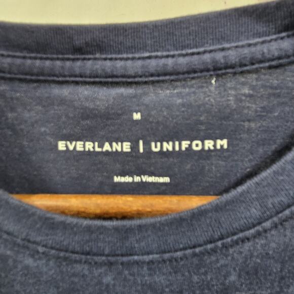 Everlane T Shirt Mens Medium Blue Short Sleeve Neck Organic Cotton Tee Premium - Picture 3 of 10